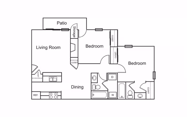 2 Bedroom / 2 Bath 9203 floor plan